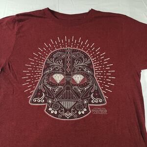 Star Wars Short Sleeve Crew Neck Casual T-Shirt Adult Mens Size Small S Red